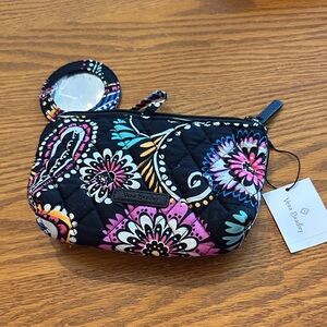 Vera Bradley Black Multicolor Floral Quilted Pouch